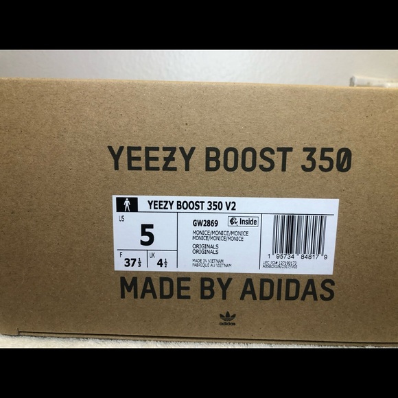 Yeezy Boost 350 V2 “Mono Ice” Size 5 GW2869 - Picture 8 of 8